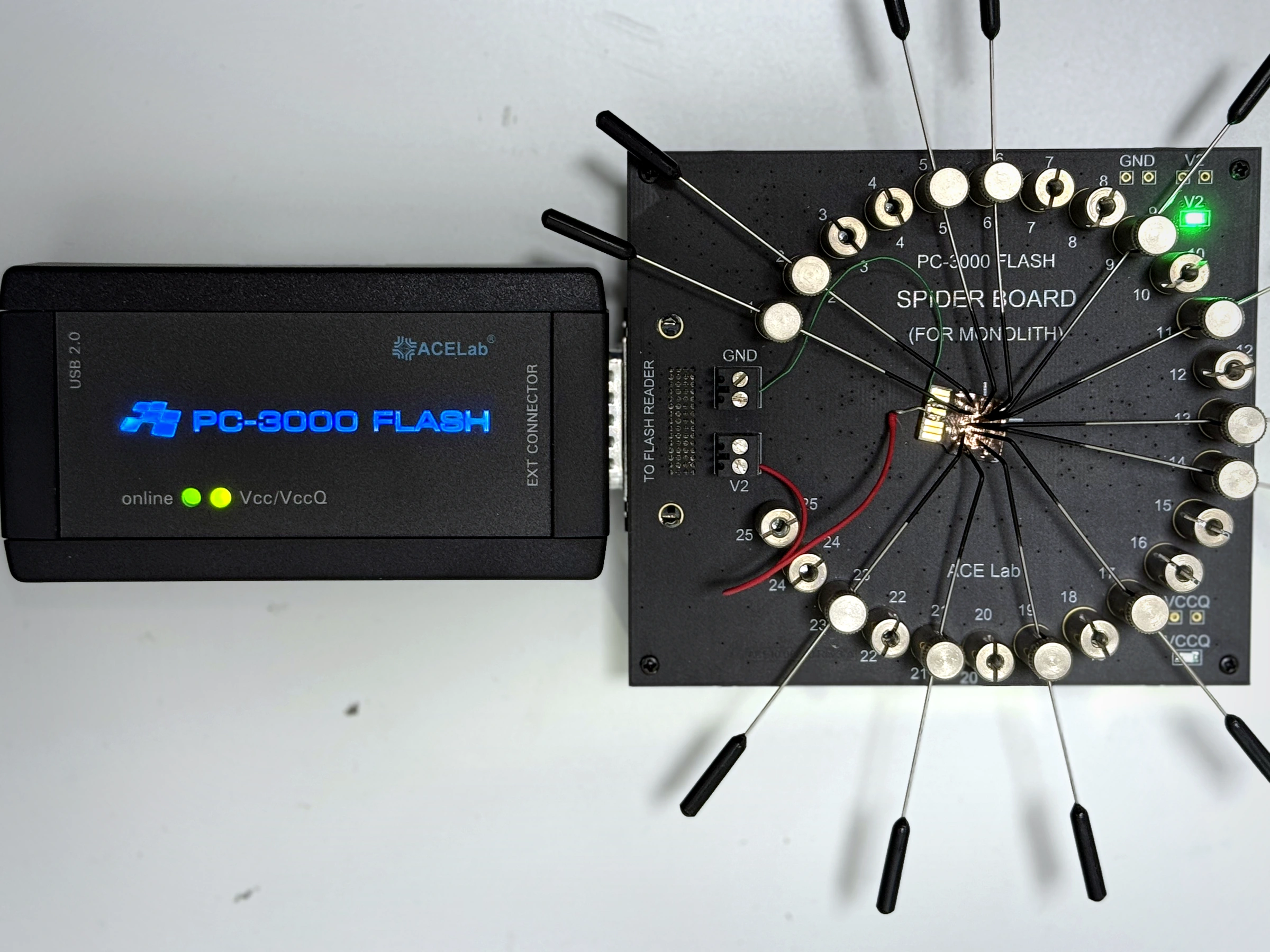 PC-3000 Flash Spider Board ile NAND bellek bağlantısı